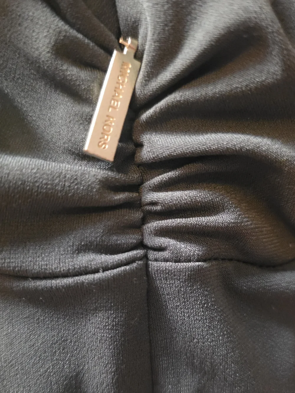 Michael Kors Olive Green Sleeveless Ruched Midi Dress
